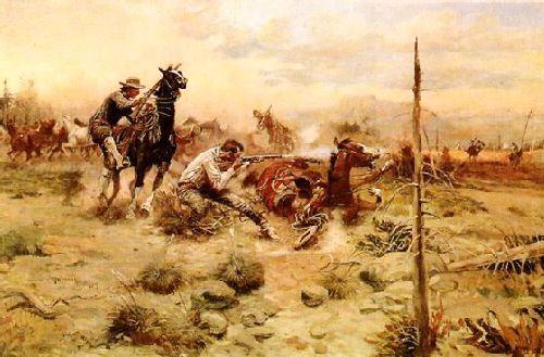 Charles M Russell When Horse Flesh Comes High China oil painting art